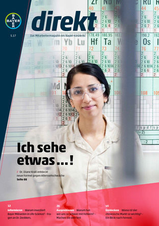 Magazine for Bayer employees. Adaption of existing layout to new CI guidelines (Client: Territory, Hamburg)